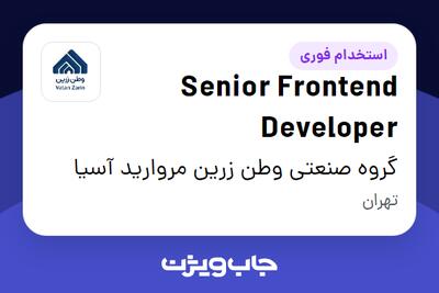 استخدام Senior Frontend Developer در گروه صنعتی وطن زرین مروارید آسیا