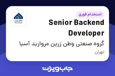 استخدام Senior Backend Developer در گروه صنعتی وطن زرین مروارید آسیا