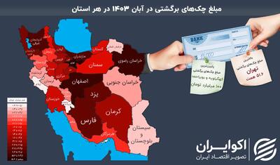 این استان رکورددار بیشترین چک برگشتی شد/ 7.5 همت چک در اصفهان برگشت خورد+ نمودار