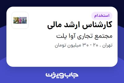 استخدام کارشناس ارشد مالی در مجتمع تجاری آوا پلت