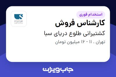 استخدام کارشناس فروش - خانم در کشتیرانی طلوع دریای سبا