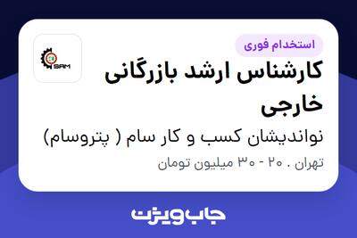 استخدام کارشناس ارشد بازرگانی خارجی در نواندیشان کسب و کار سام ( پتروسام)