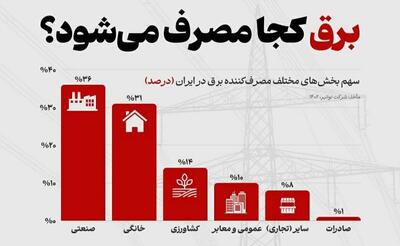 برق کجا مصرف می‌شود؟ /اینفوگرافی