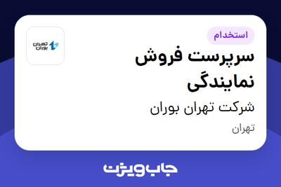 استخدام سرپرست فروش نمایندگی - آقا در شرکت تهران بوران