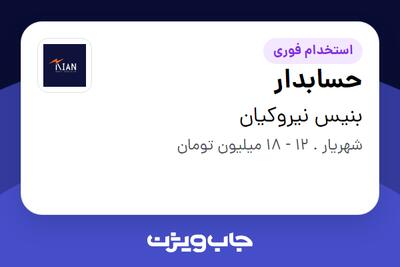 استخدام حسابدار - خانم در بنیس نیروکیان