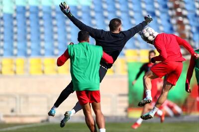 گزارش تصویری: برگزاری تمرین پرسپولیس با یک مصدوم