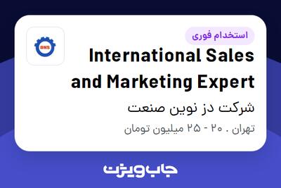 استخدام International Sales and Marketing Expert در شرکت دز نوین صنعت