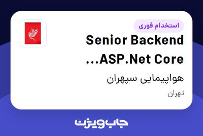 استخدام Senior Backend ASP.Net Core Developer در هواپیمایی سپهران