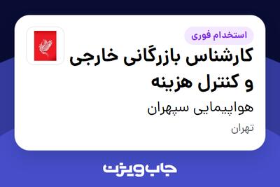 استخدام کارشناس بازرگانی خارجی و کنترل هزینه در هواپیمایی سپهران