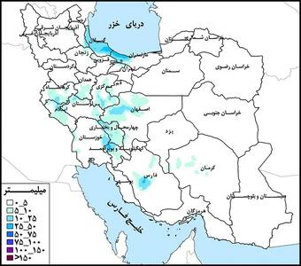 حوضه دریای خزر و حوضه خلیج فارس و دریای عمان پرباران‌ترین حوضه‌های‌‌ درجه ۱ کشور در هفته جاری