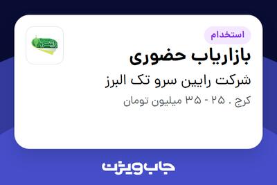 استخدام بازاریاب حضوری در شرکت رایین سرو تک البرز