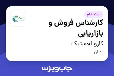 استخدام کارشناس فروش و بازاریابی در کارو لجستیک