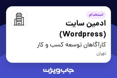 استخدام ادمین سایت (Wordpress) - خانم در کارآگاهان توسعه کسب و کار