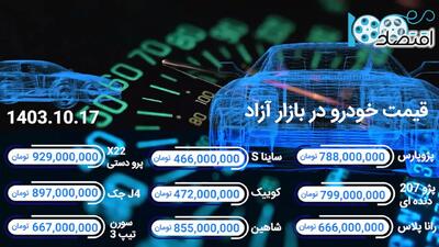 قیمت خودروهای داخلی و مونتاژی امروز ۱۷ دی ۱۴۰۳