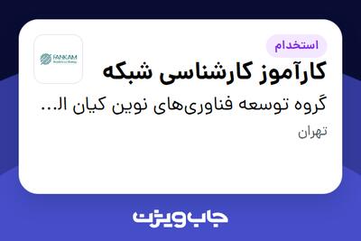 استخدام کارآموز کارشناسی شبکه - آقا در گروه توسعه فناوری‌های نوین کیان الماس مهر (فنکام)