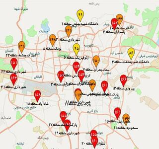 عکس/ ۱۵ نقطه تهران در وضعیت قرمز | اقتصاد24