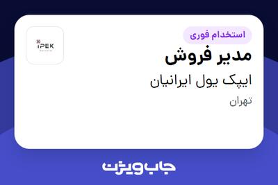 استخدام مدیر فروش در ایپک یول ایرانیان