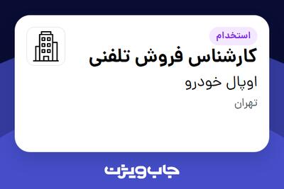 استخدام کارشناس فروش تلفنی - خانم در اوپال خودرو