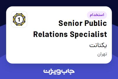 استخدام Senior Public Relations Specialist در یکتانت