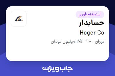 استخدام حسابدار - آقا در Hoger Co