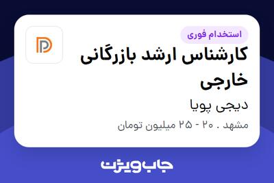 استخدام کارشناس ارشد بازرگانی خارجی در دیجی پویا