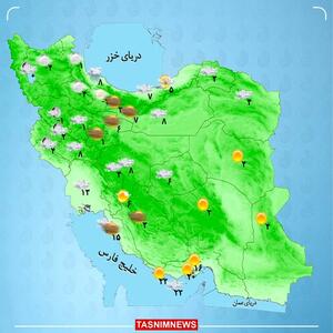 رگبار باران و برف در ۵ استان / تهران بارانی می شود؟