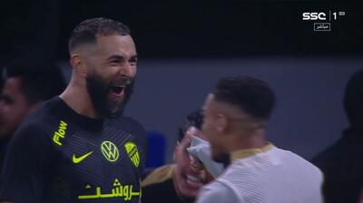 گل دوم الاتحاد به الهلال (دبل کریم بنزما)