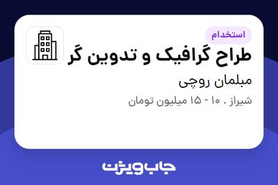 استخدام طراح گرافیک و تدوین گر در مبلمان روچی