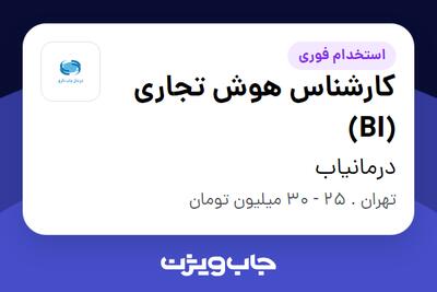 استخدام کارشناس هوش تجاری (BI) - آقا در درمانیاب