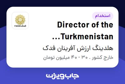 استخدام Director of the Turkmenistan Representative Office در هلدینگ ارزش آفرینان فدک