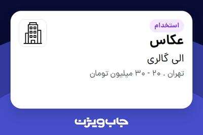 استخدام عکاس - خانم در الی گالری