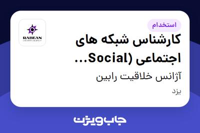 استخدام کارشناس شبکه های اجتماعی (Social Media) در آژانس خلاقیت رابین