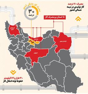 اینفوگرافی/ ۵ استان پرمصرف گاز را بشناسید | اقتصاد24