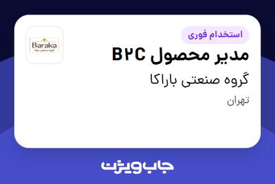 استخدام مدیر محصول B2C در گروه صنعتی باراکا