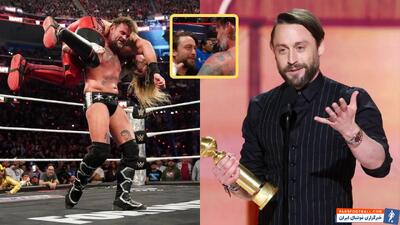 خوش و بش سی ام پانک و بازیگر سریال Succession در پایان WWE Raw؛ ملاقات دو برنده - پارس فوتبال