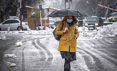 ببینید/ بارش سنگین برف در میرآبادِ آذربایجان‌غربی