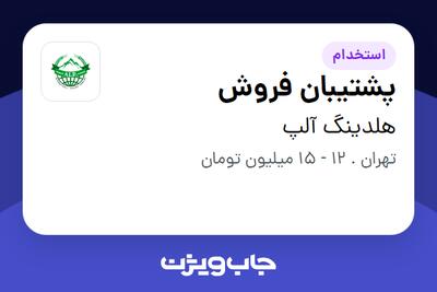 استخدام پشتیبان فروش در هلدینگ آلپ