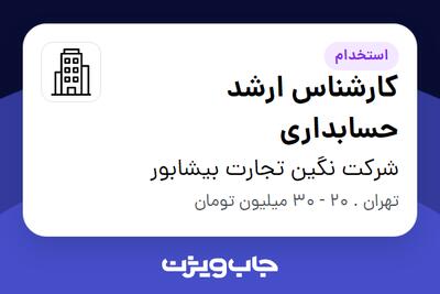 استخدام کارشناس ارشد حسابداری در شرکت نگین تجارت بیشابور