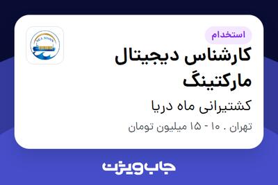 استخدام کارشناس دیجیتال مارکتینگ در کشتیرانی ماه دریا