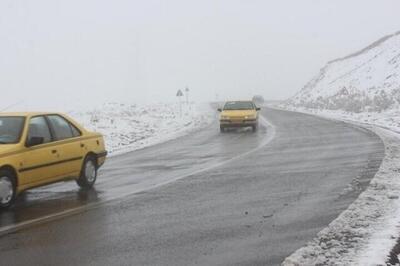 بارش باران و برف در جاده‌های ۶ استان