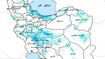 پرباران‌ترین حوضه‌های آبریز کشور در هفته جاری