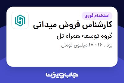 استخدام کارشناس فروش میدانی در گروه توسعه همراه تل