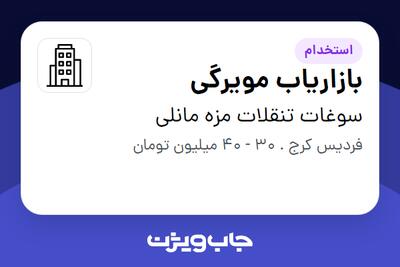 استخدام بازاریاب مویرگی - خانم در سوغات تنقلات مزه مانلی