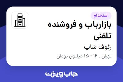 استخدام بازاریاب و فروشنده تلفنی - خانم در رئوف شاپ