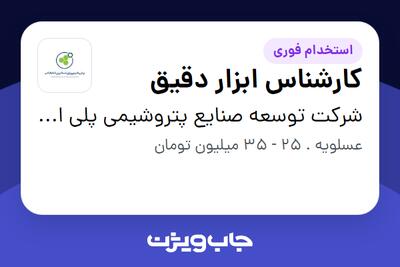 استخدام کارشناس ابزار دقیق - آقا در شرکت توسعه صنایع پتروشیمی پلی استایرن انتخاب