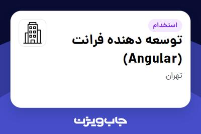 استخدام توسعه دهنده فرانت (Angular) در سازمانی فعال در حوزه فناوری اطلاعات / نرم افزار و سخت افزار