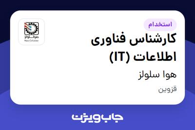 استخدام کارشناس فناوری اطلاعات (IT) در هوا سلولز