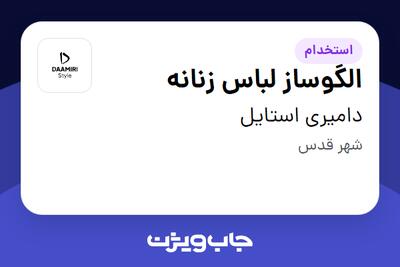 استخدام الگوساز لباس زنانه - خانم در دامیری استایل