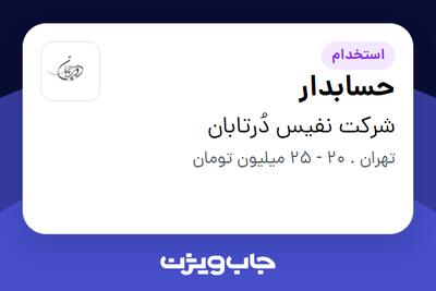 استخدام حسابدار در شرکت نفیس دُرتابان