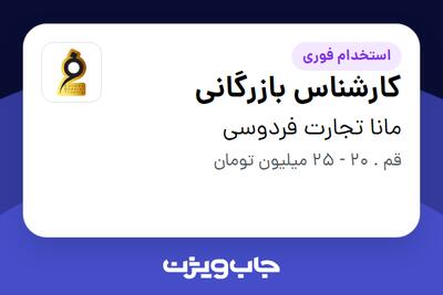 استخدام کارشناس بازرگانی در مانا تجارت فردوسی